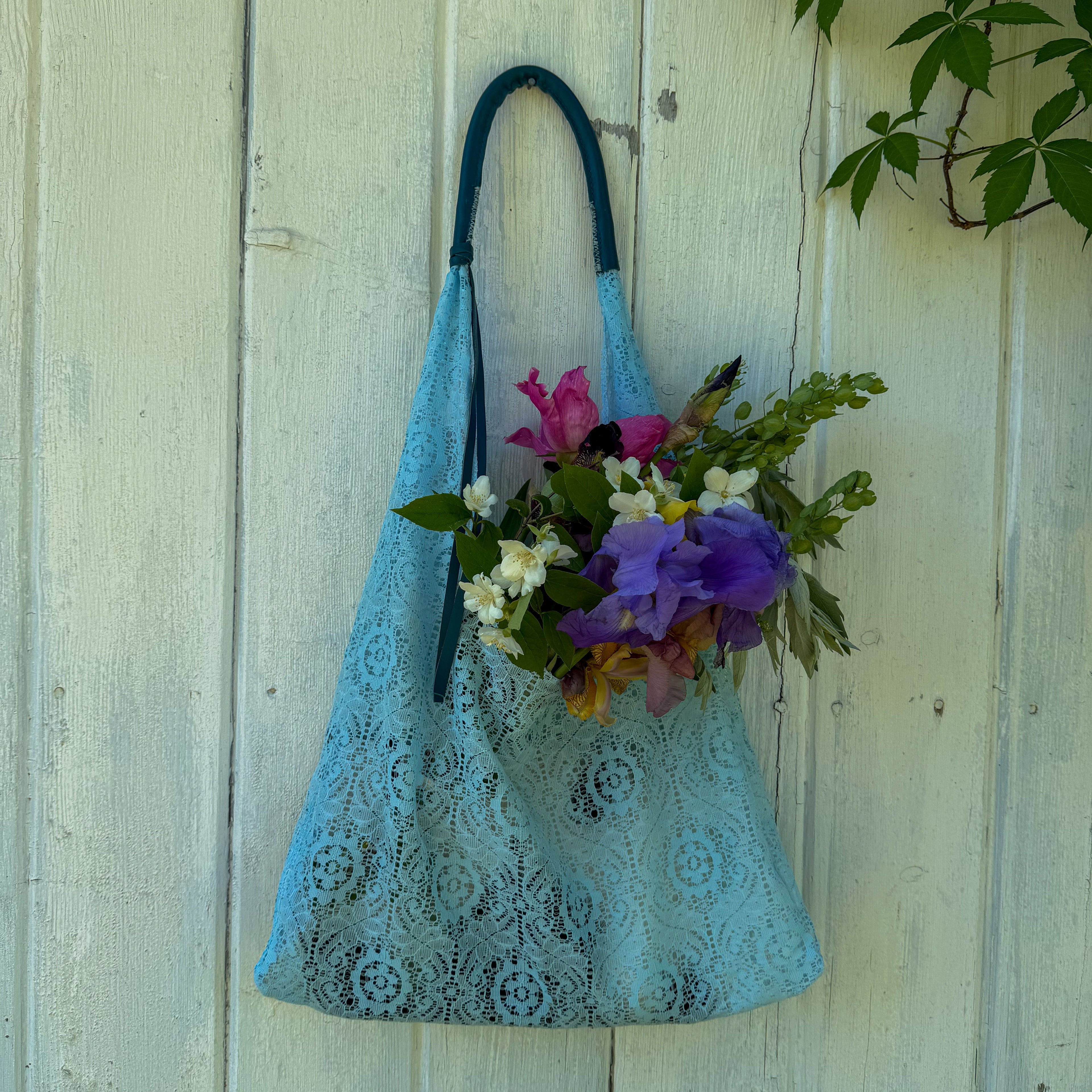 Lace & Leather Tote Bag