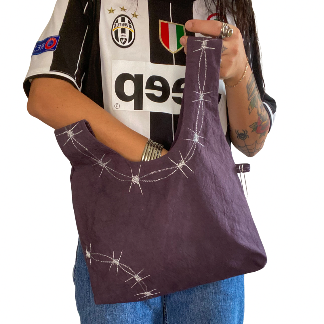 Gunmetal Barbed Wire Knot Bag